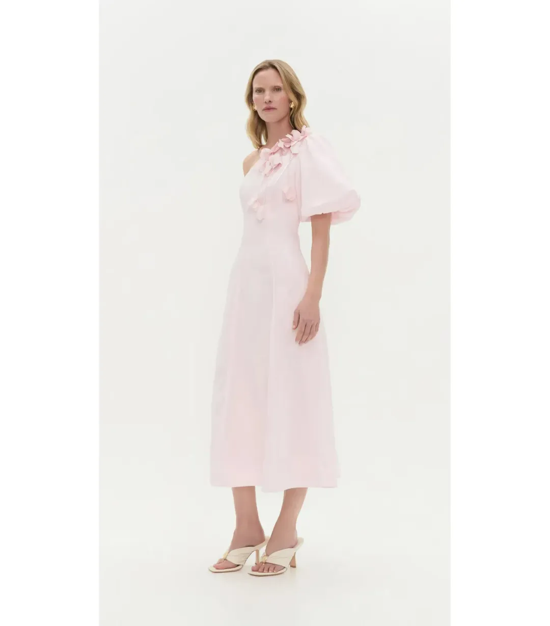 Aje Camille Midi Dress in Pastel Pink Size AU 10 for rent on The Volte - main image