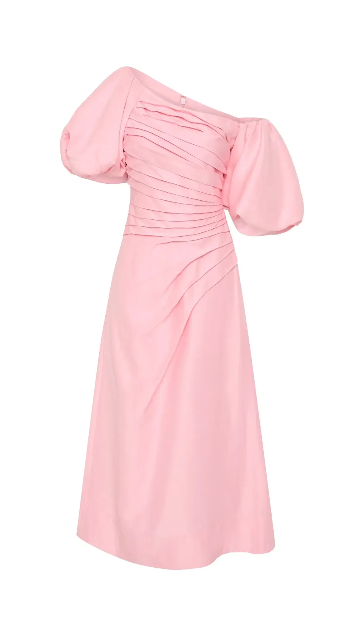 Aje Candence Ruched Midi Dress in Ballet Pink Size 12 - Image 2
