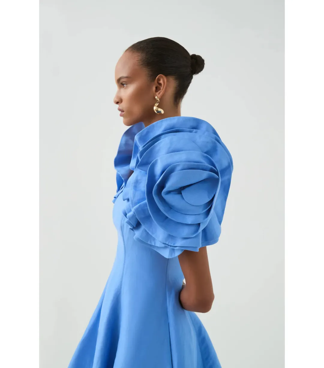 Aje Twyla Mini Dress in Oyster Blue Size AU 8 for rent on The Volte - main image