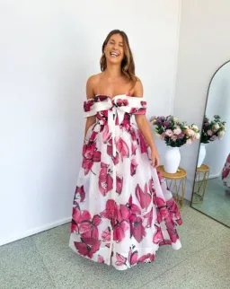 Aje Cordelia Corseted Maxi Dress Floral Pink in Size 8 for rent on The Volte - image 1