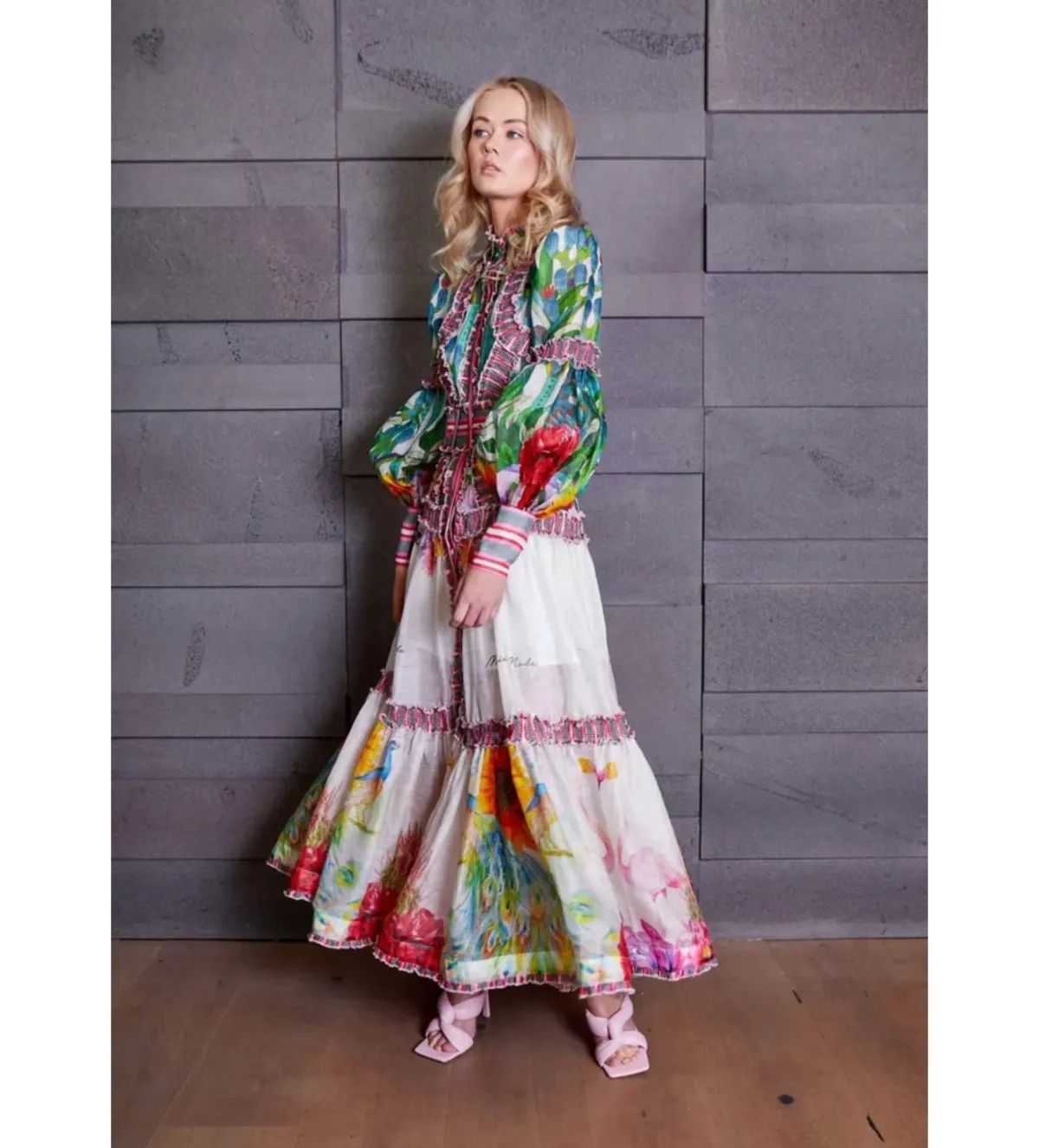 Mackenzie Mode The Rainforest Maxi Dress Print Size AU12 for rent on The Volte - main image