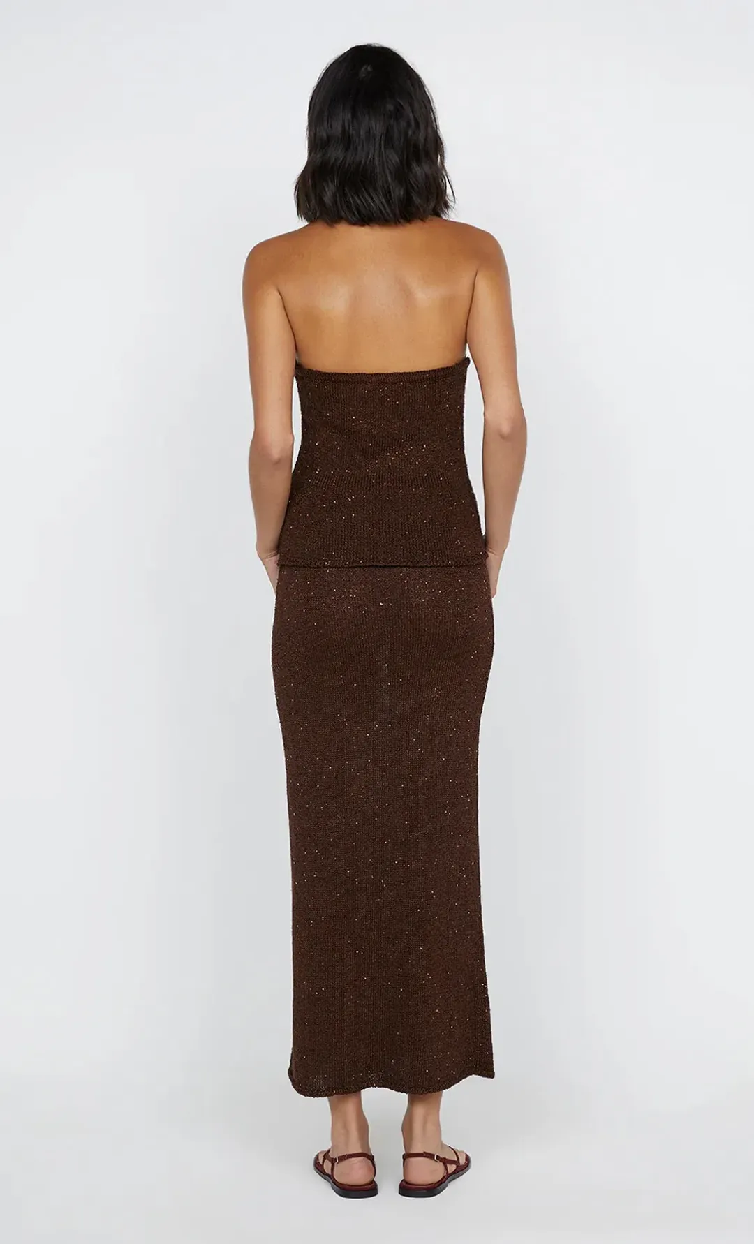 Bec and Bridge Delfina Tube Skirt in Chocolate Size XS / AU6 for rent on The Volte - main image
