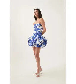 Aje Bubble Mini Dress Boldly Blooming Cobalt Size 8 for rent on The Volte - image 3