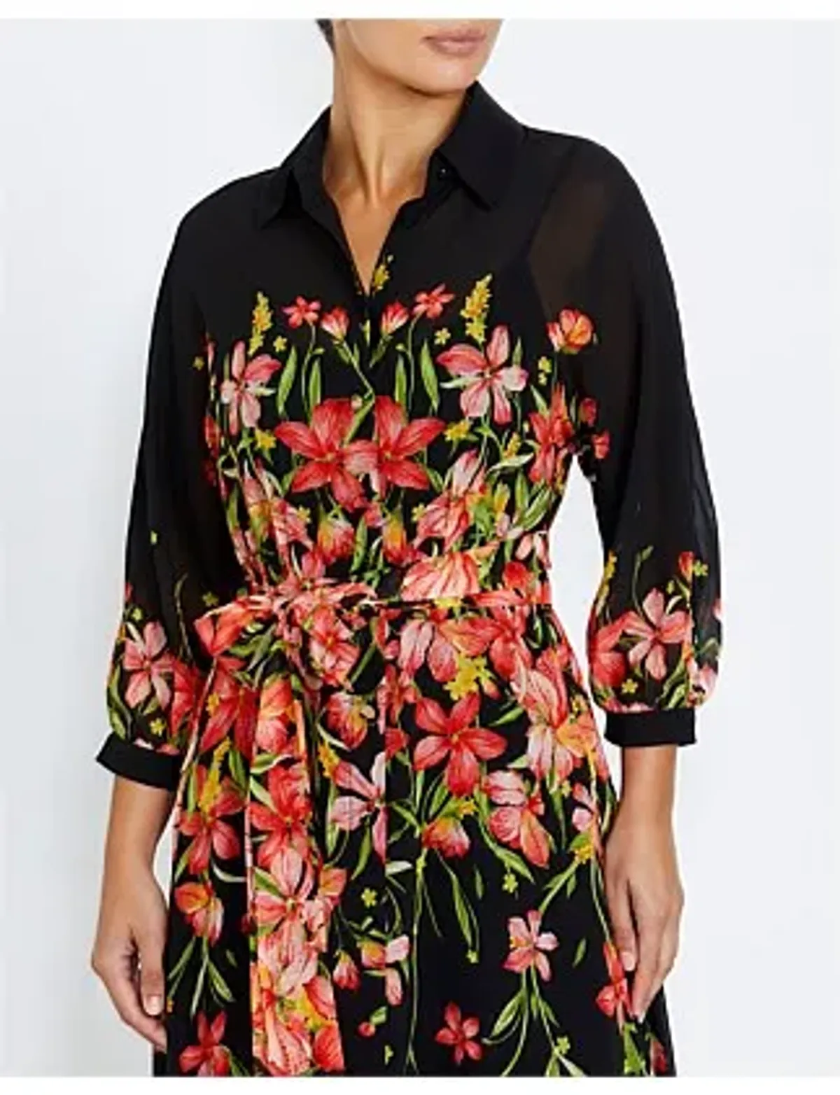 Anthea Crawford Laina Autumn Chiffon Gown Multi Size 14 - Image 4