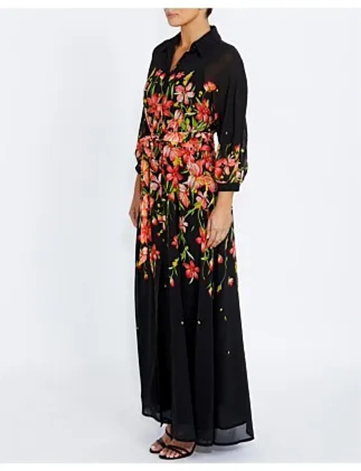 Anthea Crawford Laina Autumn Chiffon Gown Multi Size 14 - Image 3