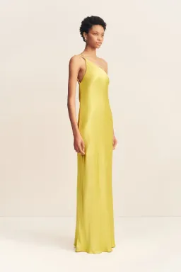 Shona Joy Sofia One Shoulder Cowl Maxi Dress Lime Size 8 for rent on The Volte - image 2