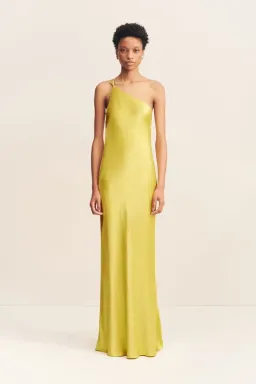 Shona Joy Sofia One Shoulder Cowl Maxi Dress Lime Size 8 for rent on The Volte - image 1