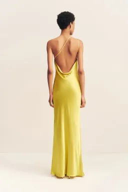 Shona Joy Sofia One Shoulder Cowl Maxi Dress Lime Size 8 for rent on The Volte - image 4