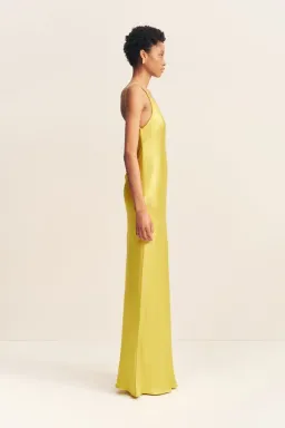 Shona Joy Sofia One Shoulder Cowl Maxi Dress Lime Size 8 for rent on The Volte - image 3