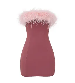 House Of Cb Alexa Warm Mini Dress Size Pink Feather XS/ AU 6 for rent on The Volte - image 8