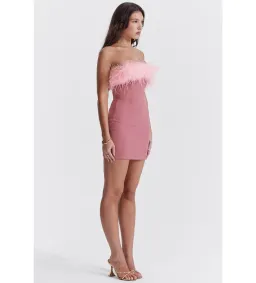 House Of Cb Alexa Warm Mini Dress Size Pink Feather XS/ AU 6 for rent on The Volte - image 5