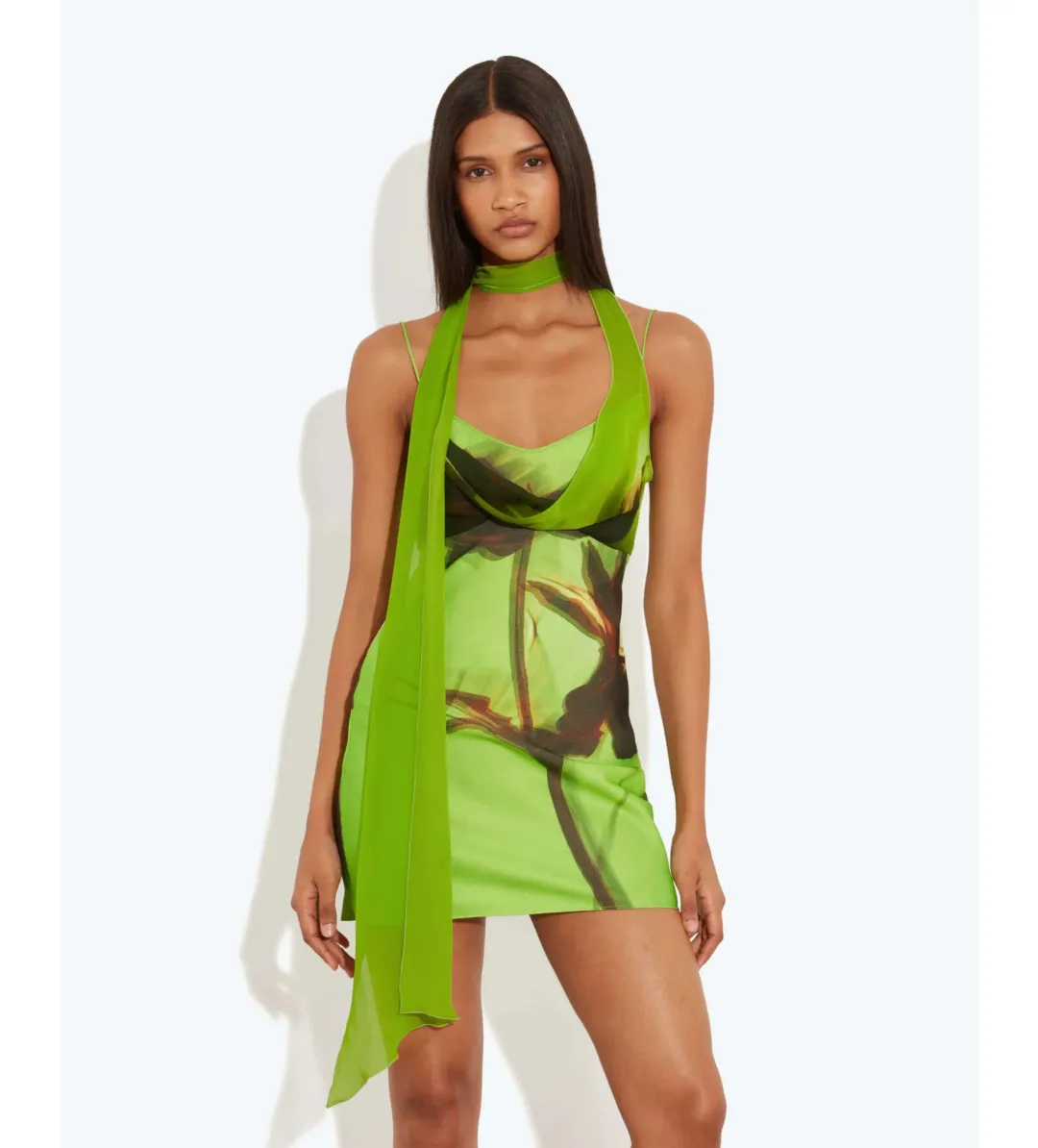 Rat & Boa Orisha Mini Dress Green Size 10 for rent on The Volte - main image