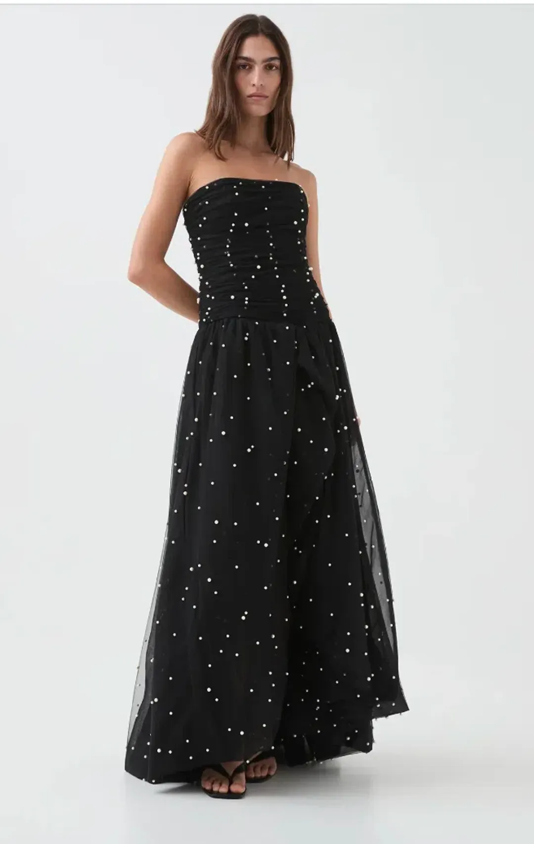 Aje Juniper Maxi Gown Black Size 8 for rent on The Volte - main image