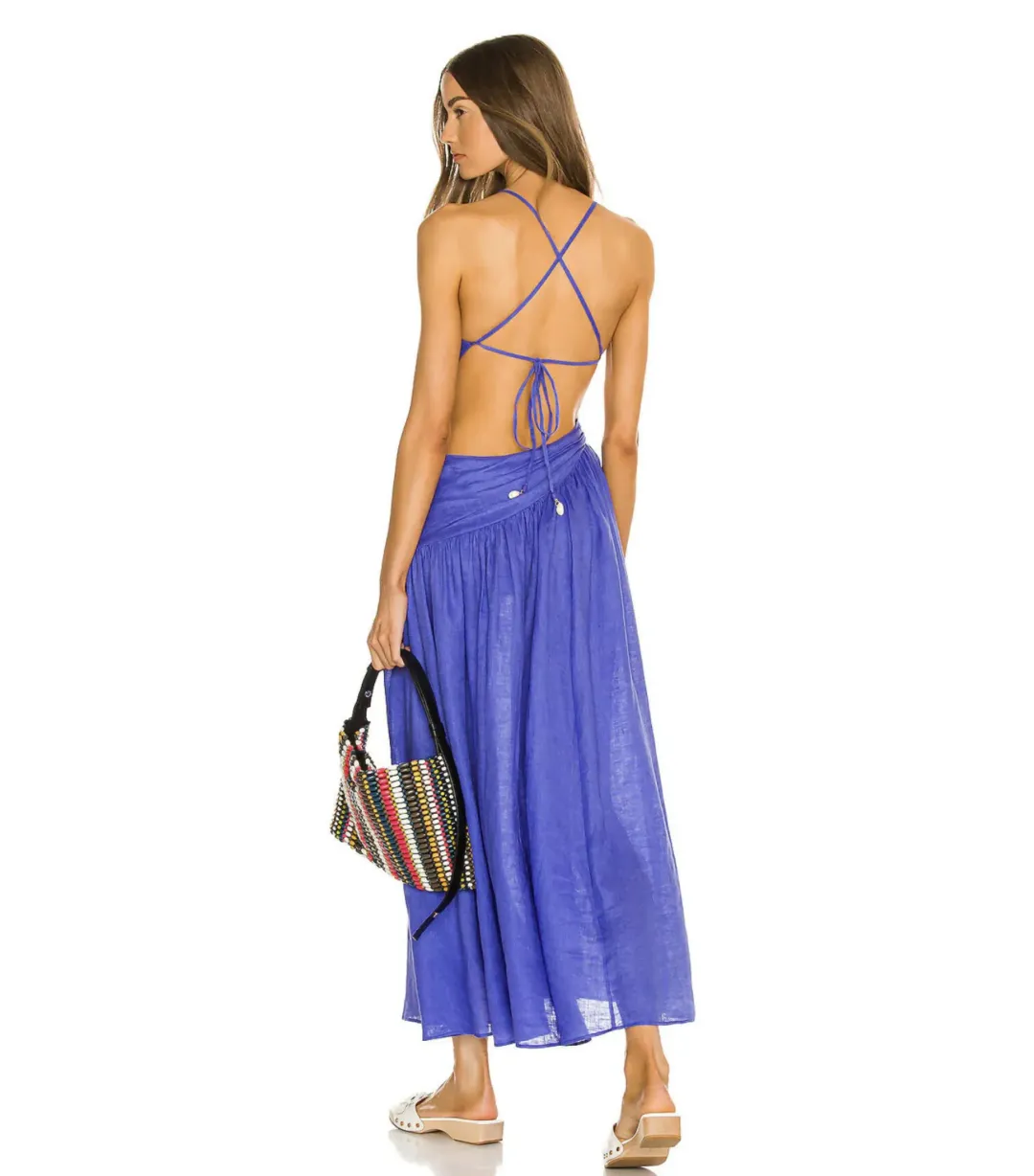 Zimmermann Tropicana Asymmetric Midi Dress in Electric Blue Size 1 / AU 10 for rent on The Volte - main image