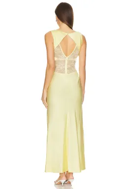 Bec & Bridge Juliette V Neck Maxi Dress in Butter Yellow Size 8 for rent on The Volte - image 2