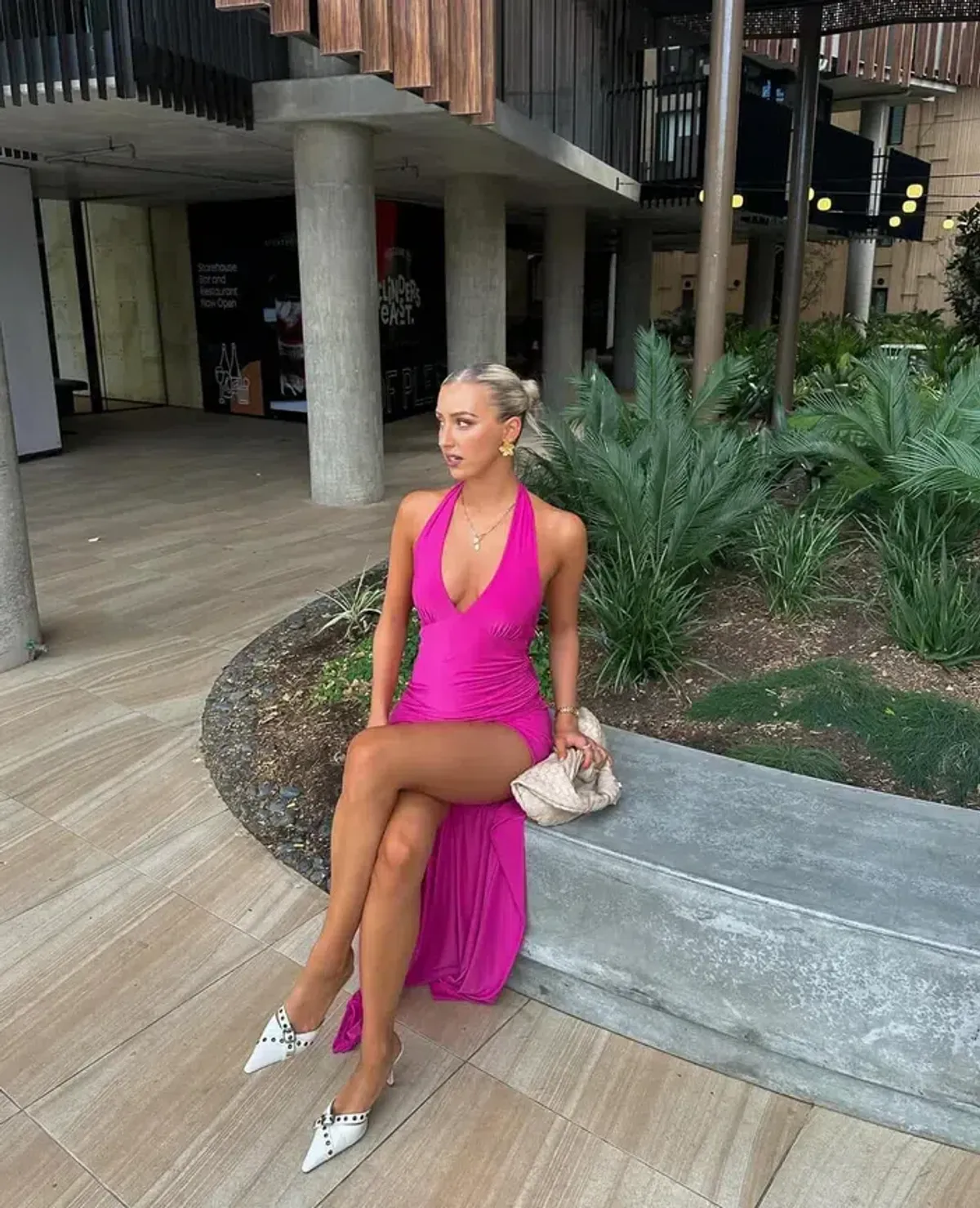 With Harper Lu pink halter dress size S - Image 2