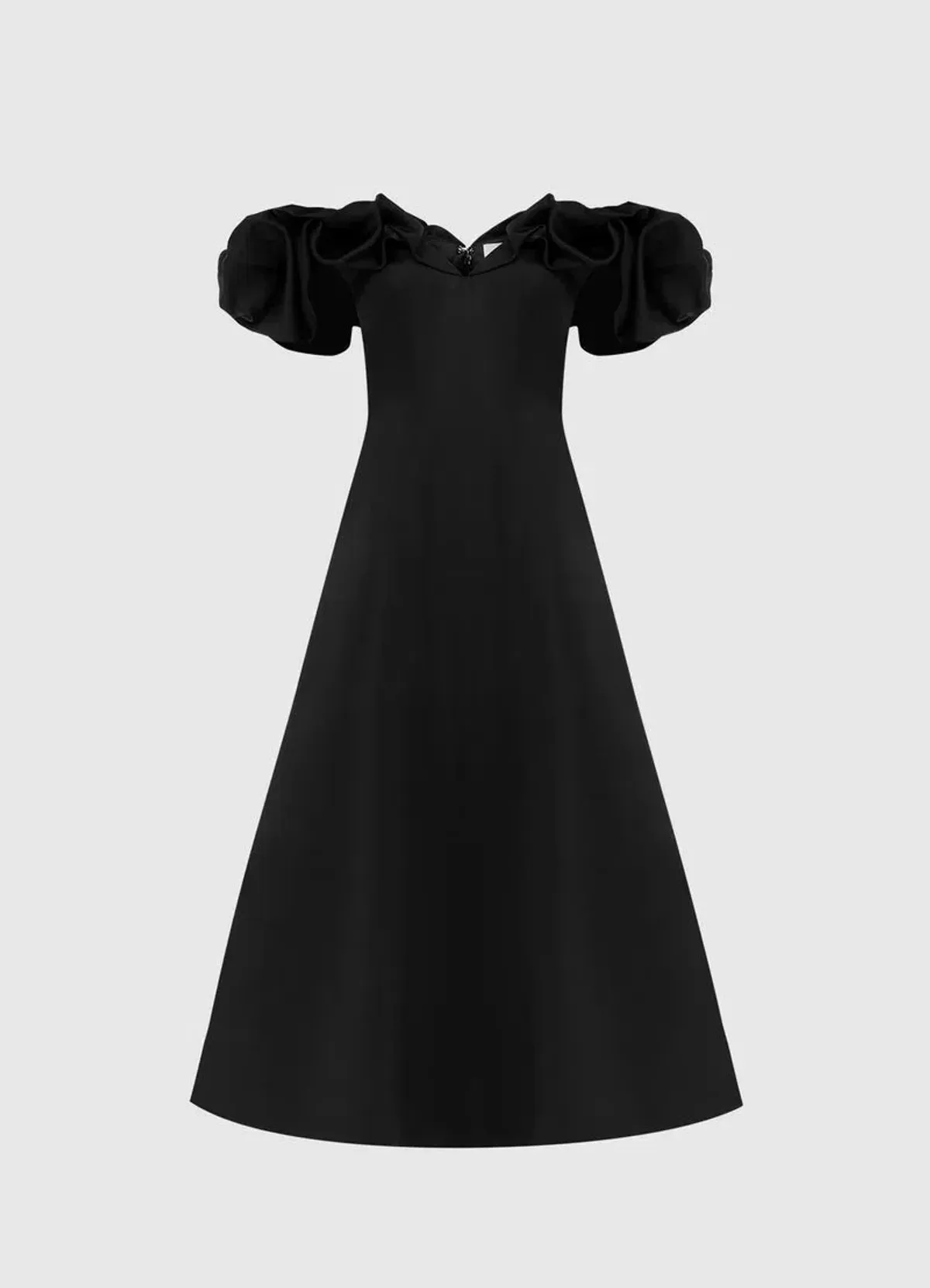 Leo Lin Annie Off Shoulder Frill Midi Dress Black Size 10 - Image 3