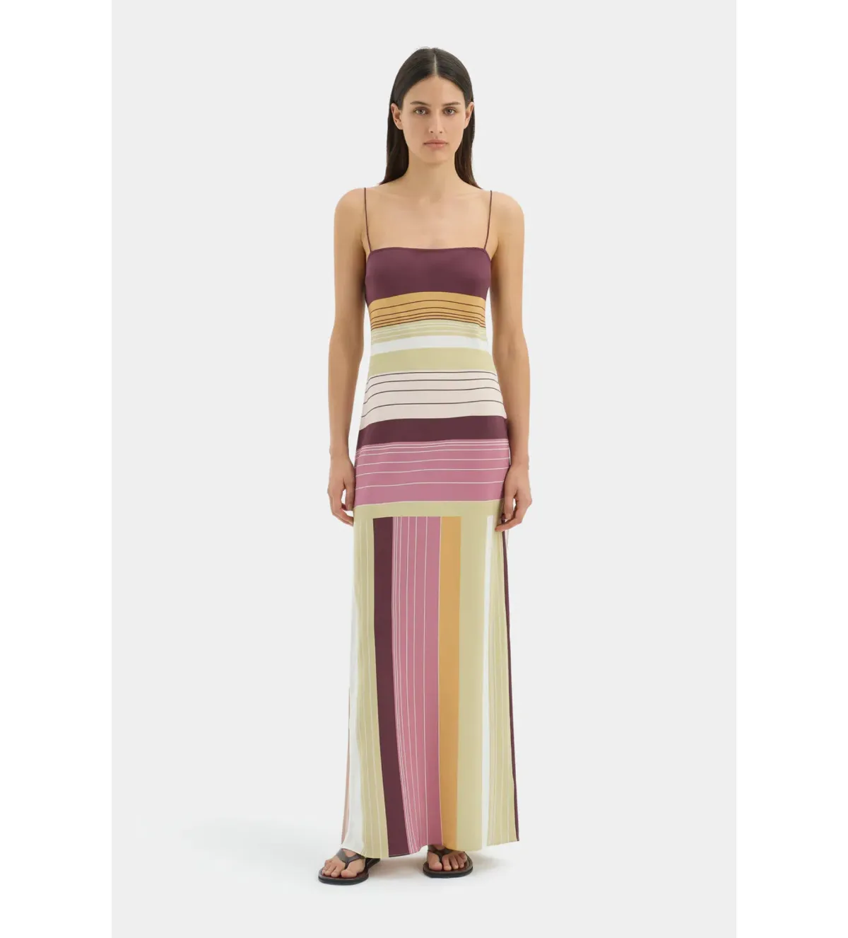 Sir The Label Fontana Slip Maxi Dress in Elisa Stripe Size 12 - Image 1