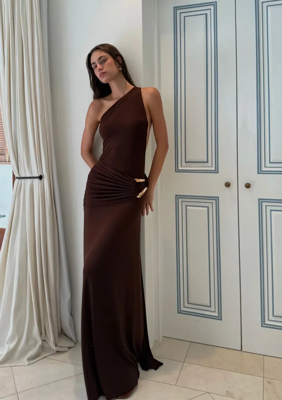 Ance Gria Gaia Gown Brown Size XS / AU 6 for rent on The Volte - main image