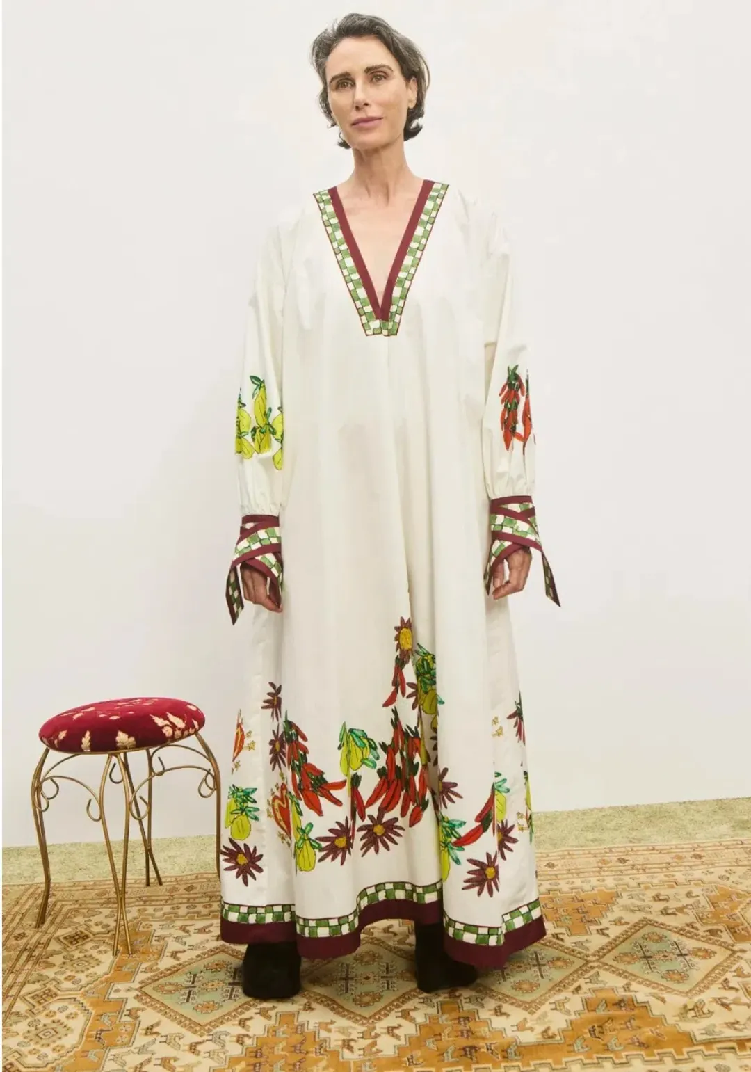 Alemais Katerina V Neck Midi Dress Size 10 for rent on The Volte - main image