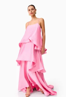 Elliatt Tilly Tiered Maxi Dress in Pink Size XS/ AU 6 for rent on The Volte - image 1
