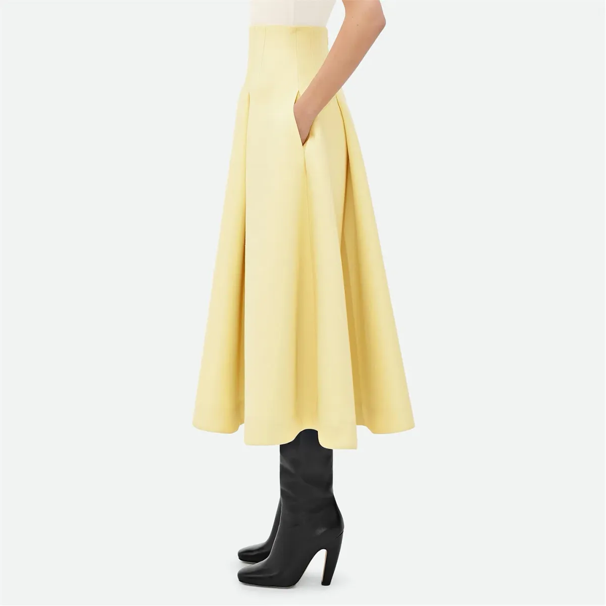 Bottega Veneta Compact-Knit Wool Midi Skirt Size 8 - Image 2