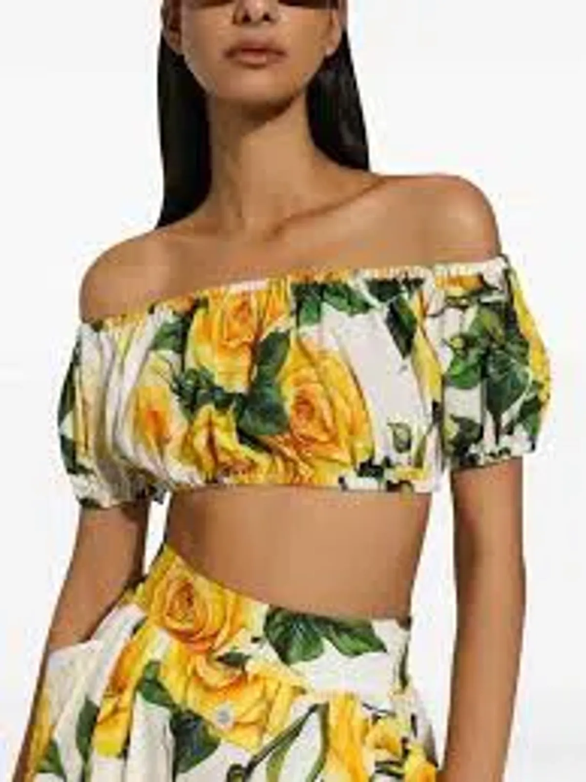 Dolce & Gabbana Multicolored Rose Print Top & Shorts Size 10 - Image 1