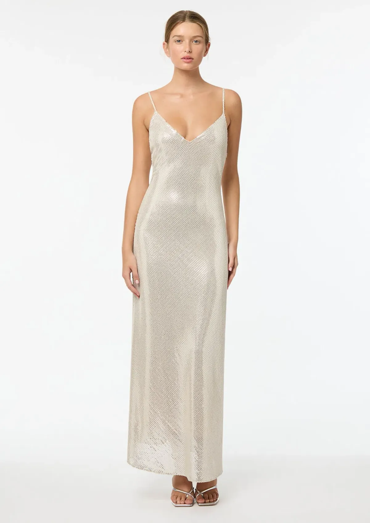 Manning Cartell High Voltage Slip Maxi Dress Silver Size AU 6 - Image 1