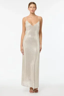 Manning Cartell High Voltage Slip Maxi Dress Nude Silver Size 6 for rent on The Volte - image 1