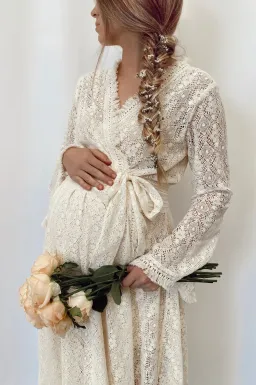 Coven & Co Boho Maternity Pirate Queen Gown Cream Size S / AU 10 for rent on The Volte - image 4