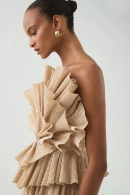 Aje Kyra Mini Dress Gold Size 16 for rent on The Volte - image 3