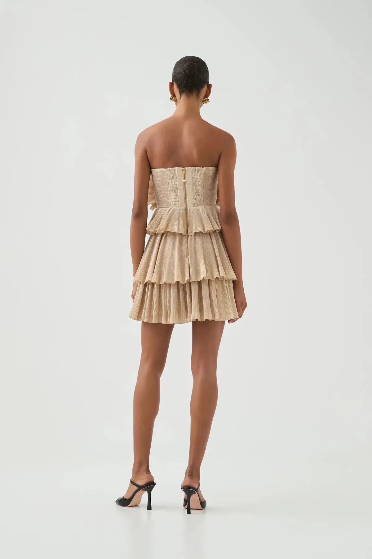 Aje Kyra Mini Dress Gold Size 16 - Image 2