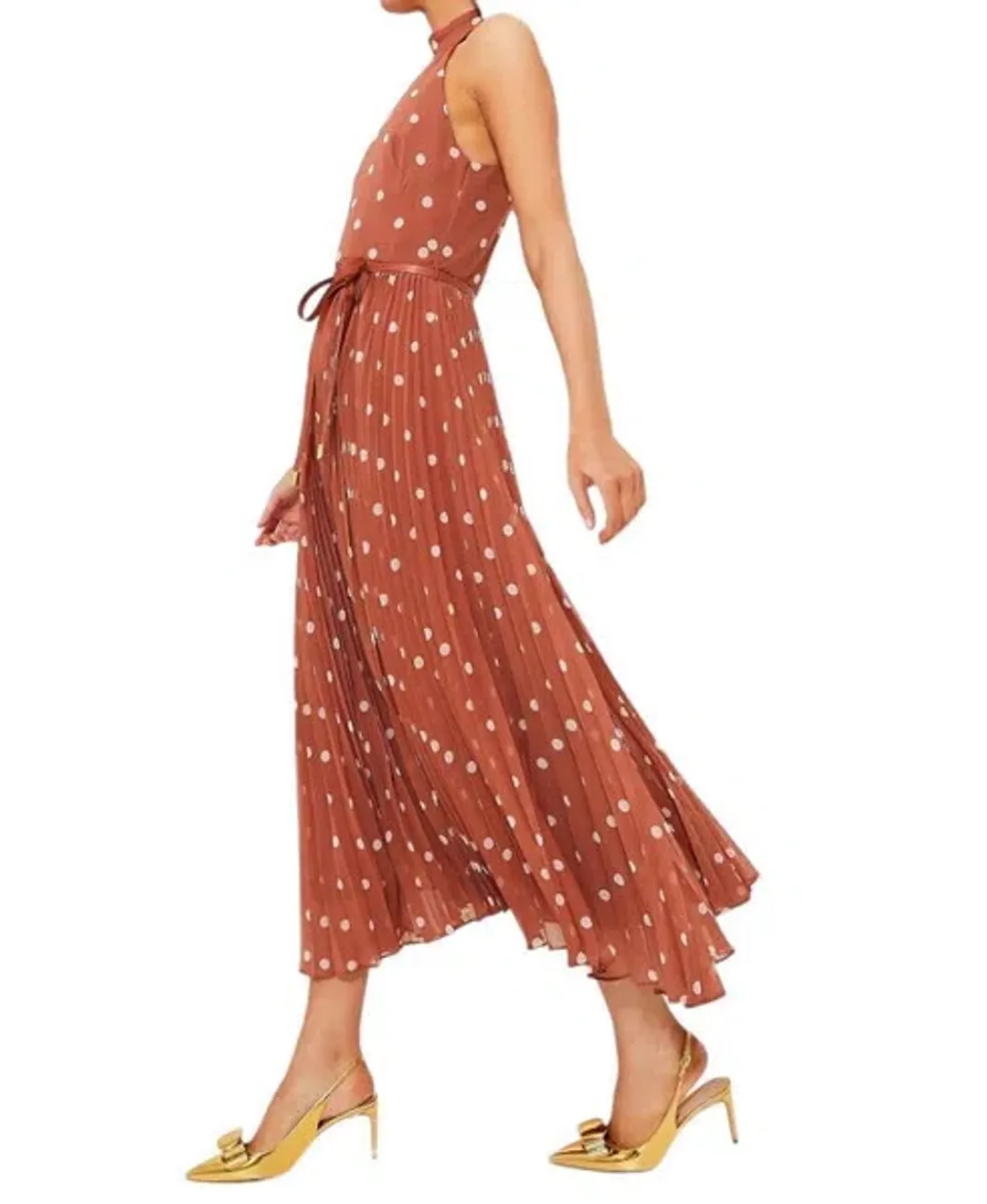 Zimmermann Sunray Picnic Dress Aragon/Cream Polka Dot, Leather Tie Belt Size 4/AU16 for rent on The Volte - main image