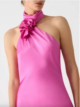 MISHA Teresa Rosette Detail Satin Gown Size 8 for rent on The Volte - image 2