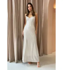 Manning Cartell High Voltage Slip Maxi Dress Nude Silver Size 10 for rent on The Volte - image 5