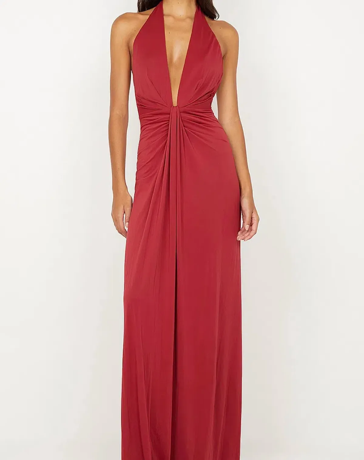 Bec & Bridge Susie Plunge Maxi Dress in Cherry Red Size 8 - Image 1