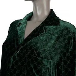 Gucci Velvet GG Monogram Set Shirt and Pants Size S for rent on The Volte - image 3