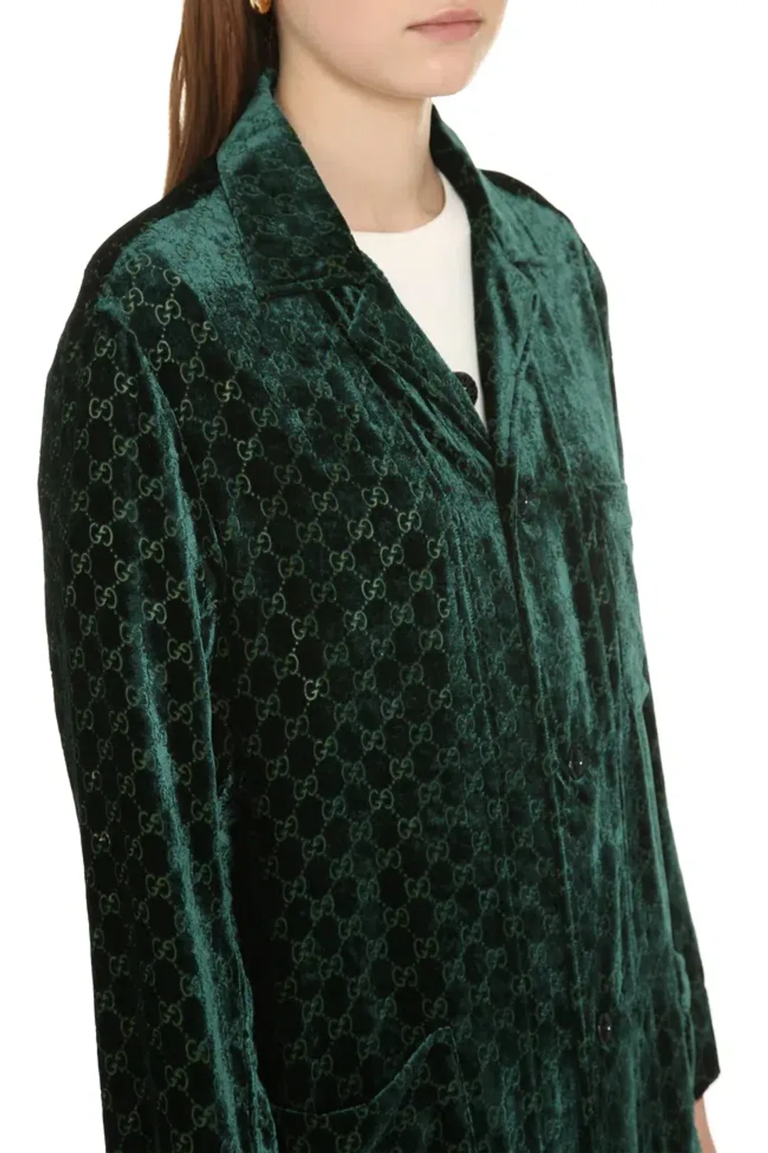 Gucci Velvet GG Monogram Set Shirt and Pants Size S for rent on The Volte - main image