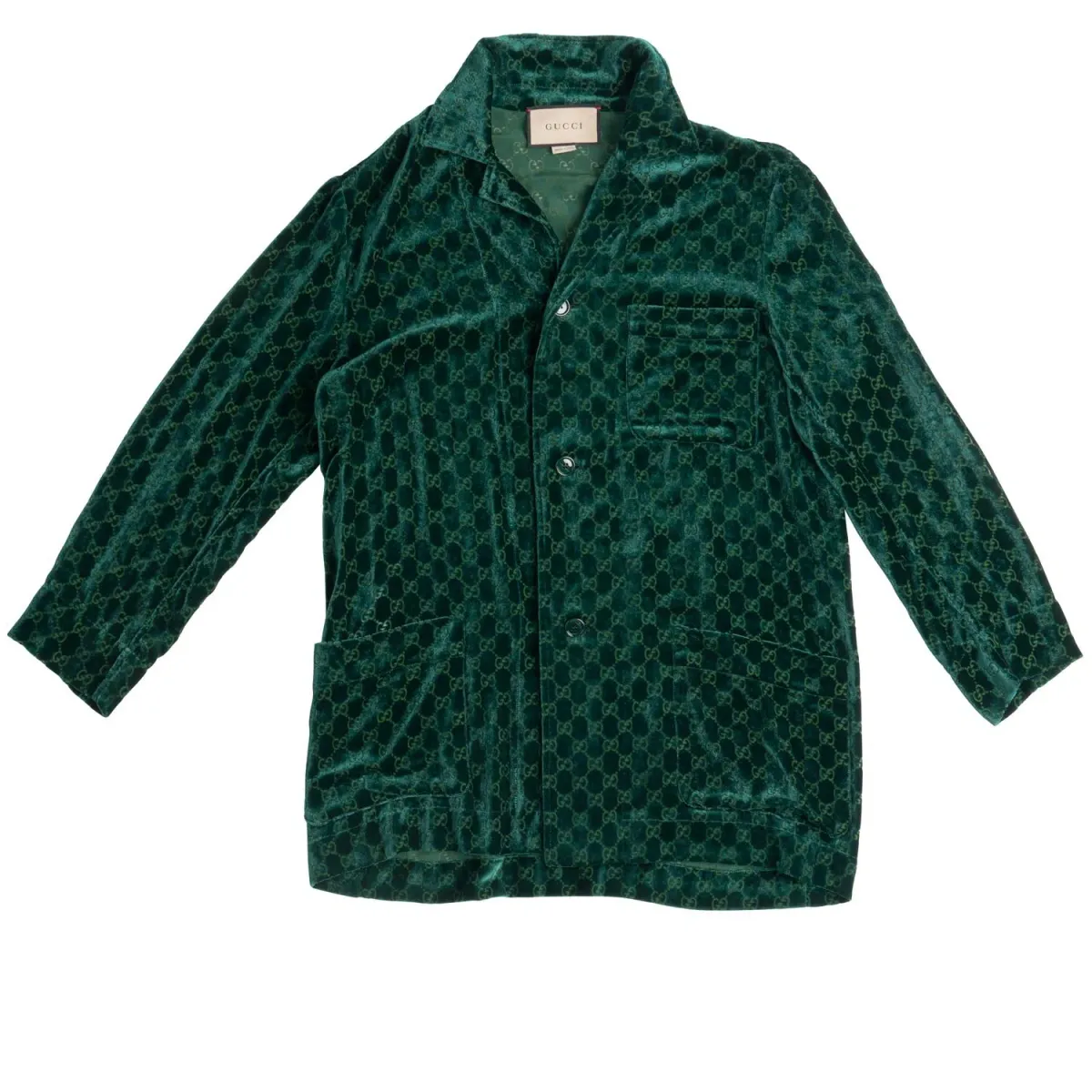 Gucci Velvet GG Monogram Set Shirt and Pants Size S - Image 7