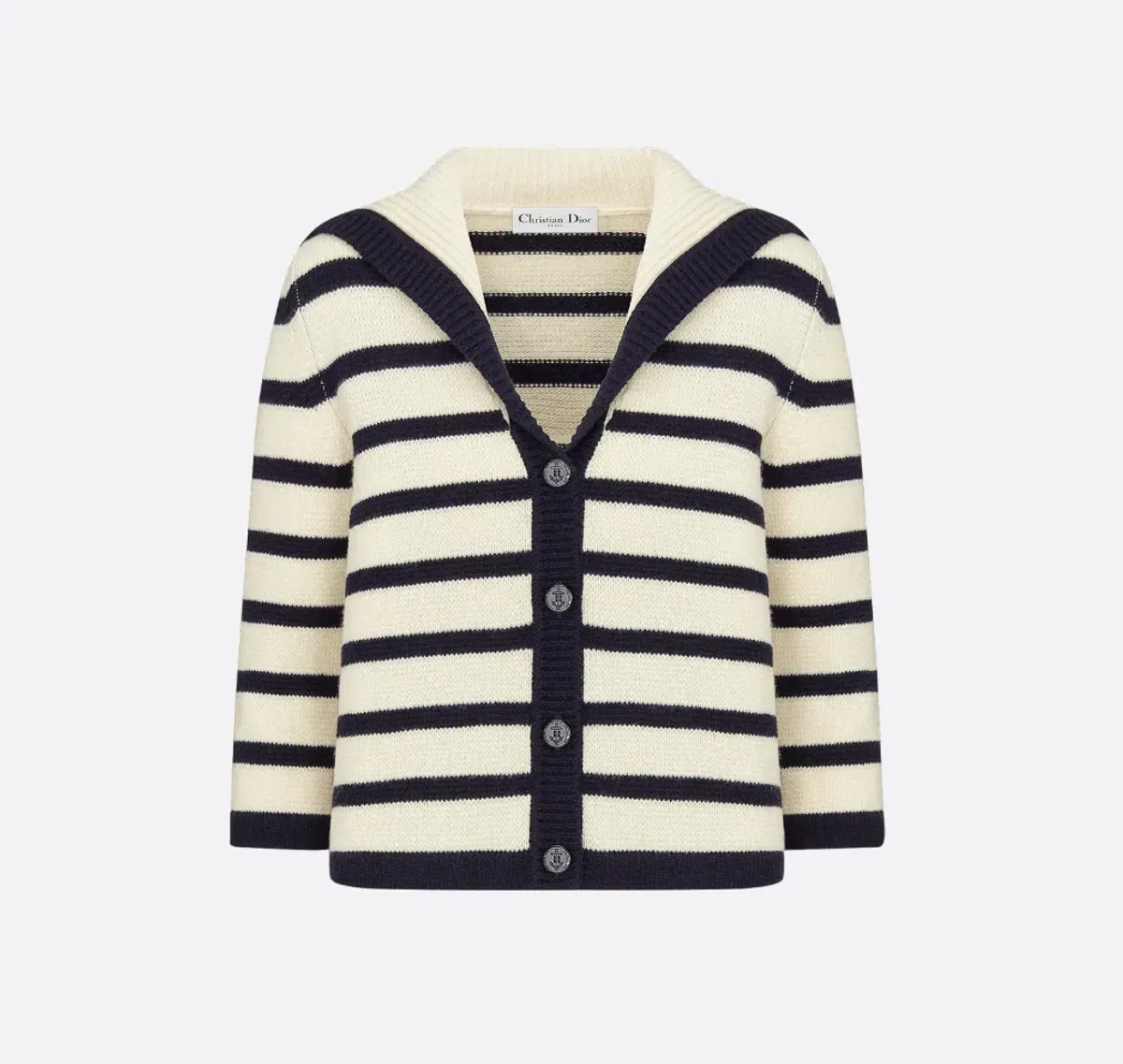 Dior Marinière Cardigan Size 8 - Image 4