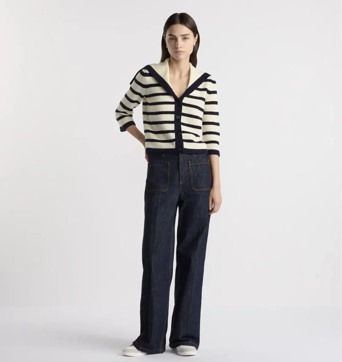 Dior Marinière Cardigan Size 8 - Image 3