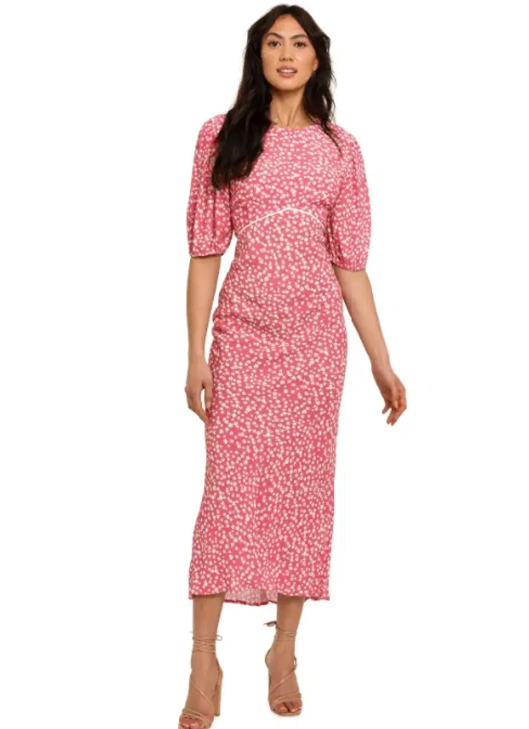 Rixo London Delilah Puff Sleeve Midi Dress Size M/AU12 for rent on The Volte - main image