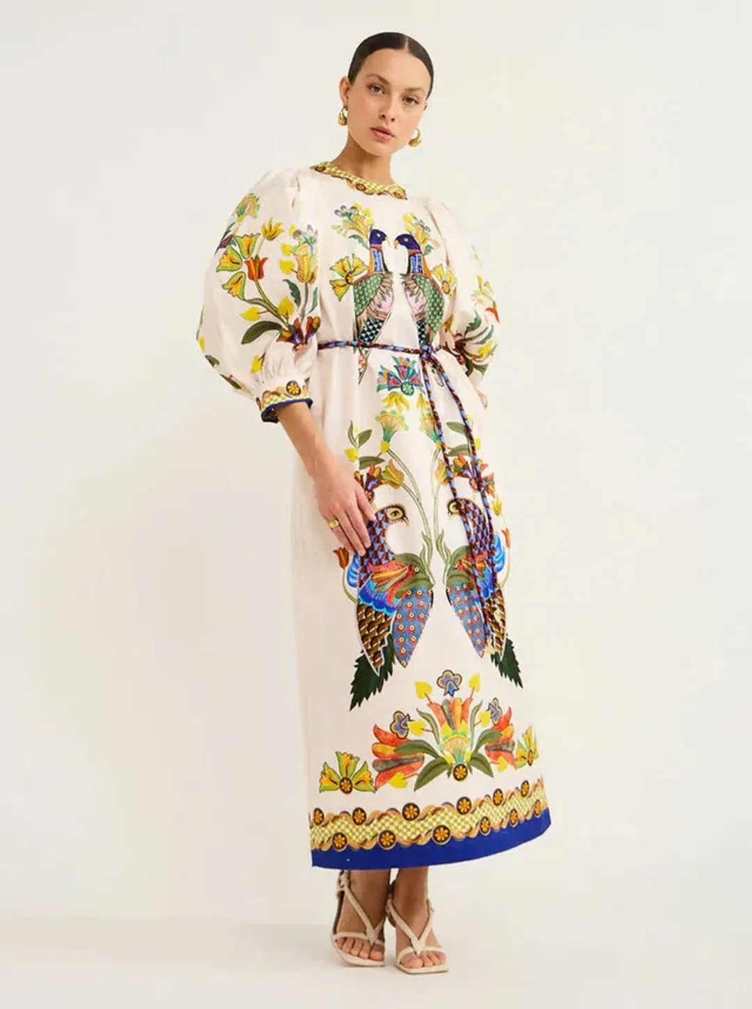 Alemais Effie Puff Sleeved Dress Print Size 12 for rent on The Volte - main image