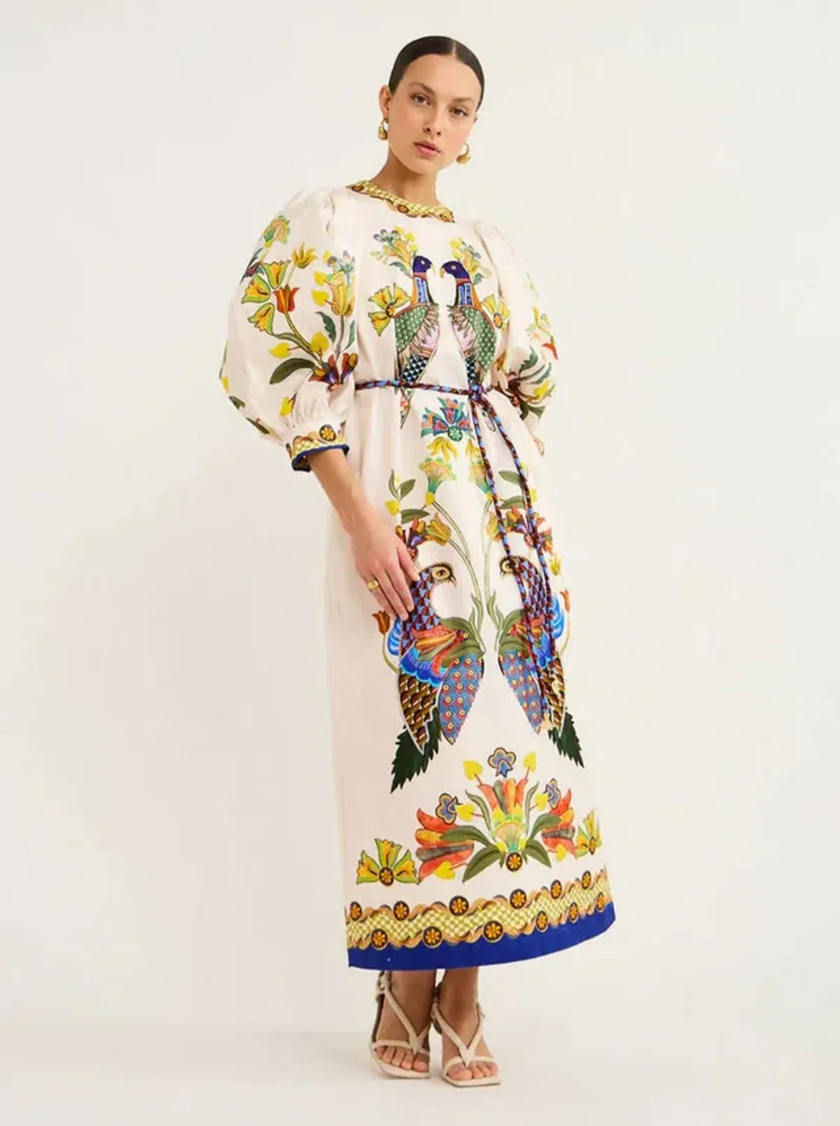 Alemais Effie Puff Sleeved Dress Print Size 12 for rent on The Volte - main image