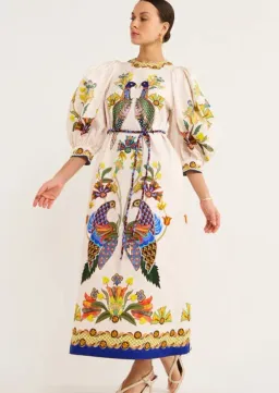 Alemais Effie Puff Sleeved Dress Print Size 12 for rent on The Volte - image 2