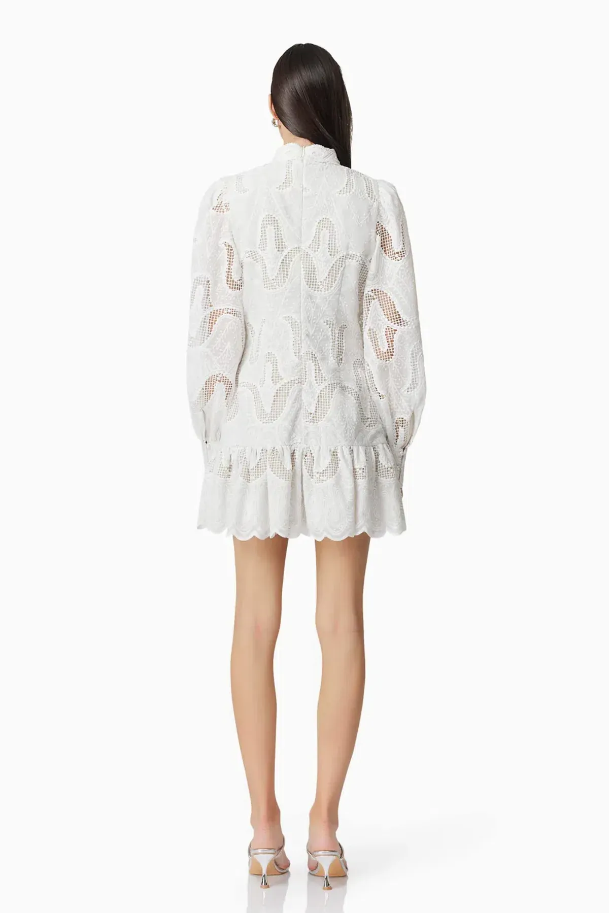 Elliatt Eliza Long Sleeve Mini Dress White Size 14 - Image 6