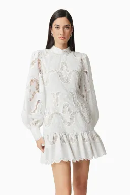 Elliatt Eliza Long Sleeve Mini Dress White Size 14 for rent on The Volte - image 3