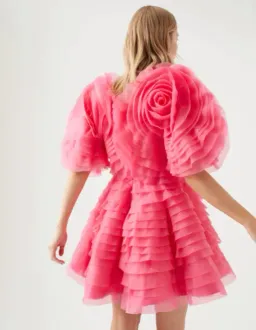 Aje Amour Ruffle Mini Dress Pink Size 10 for rent on The Volte - image 3