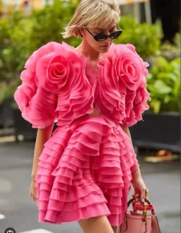 Aje Amour Ruffle Mini Dress Pink Size 10 for rent on The Volte - image 5