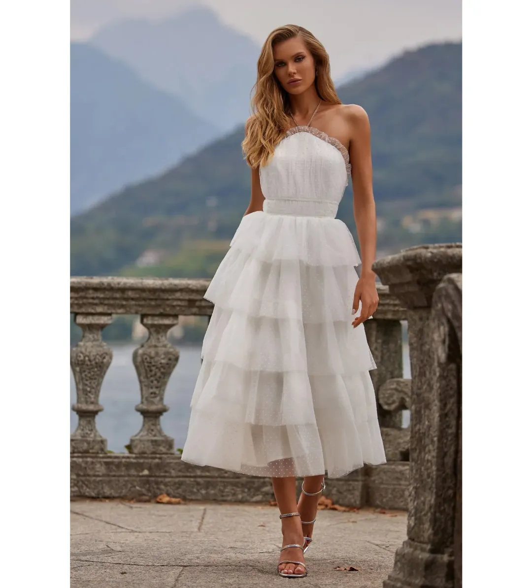 Alamour Barbara Midi Dress White Size L AU 12 for rent on The Volte - main image